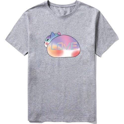 Hip Hop Mens T-shirt Cute Animal Print Shirts Cotton Short Sleeve Tops Male Jogging Streetwear Mens Clothing 2021 New Fashion