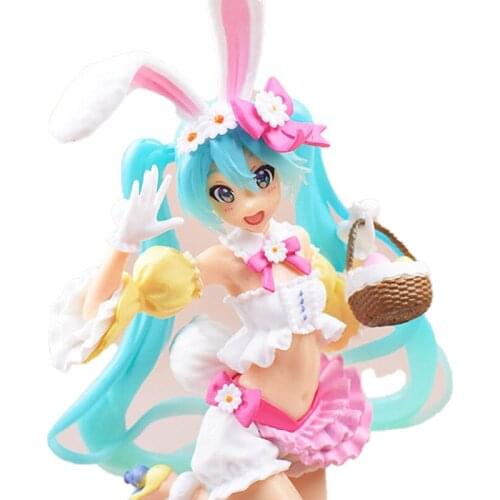 Hatsune Miku miku spring clothes rabbit ears Hatsune Jingpin plastic model cake decoration doll hand-made childrens toy gift