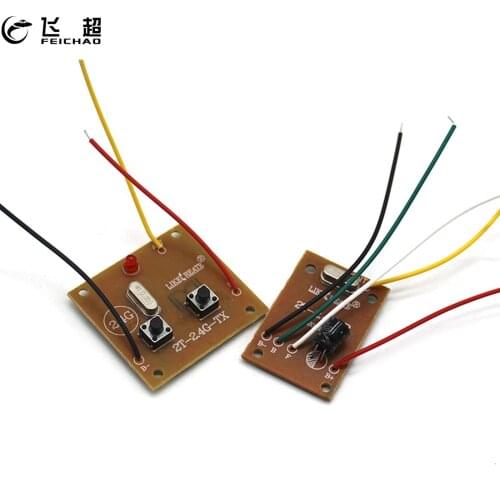 FEICHAO DIY Toys RC Transmitter Receiver Board 2CH 2.4G Radio Control System 30M Distance for Cars Boats Model Remote Controller