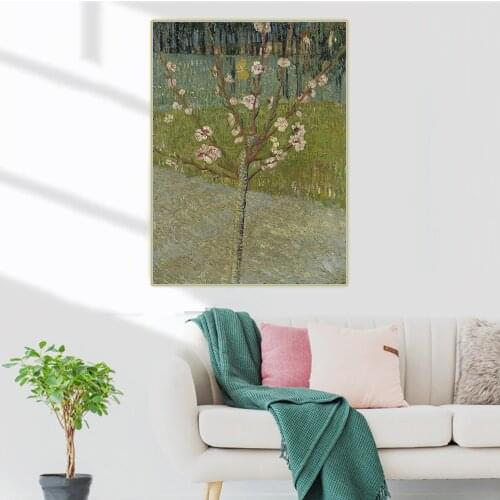 Citon Van Gogh《Almond Tree in Blossom》Canvas Art Oil Painting Artwork Poster Picture Wall Decor Home Living room Decoration