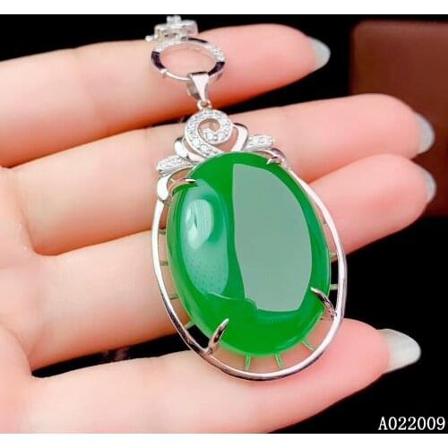 KJJEAXCMY fine jewelry 925 Sterling Silver inlaid natural Chalcedony luxury girl new Pendant Necklace support test