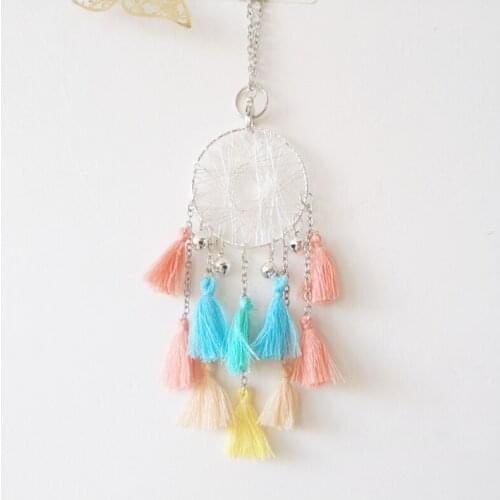 Mini Dream Catcher Car Pendant Wind Chimes Multicolor Home Decor Wall Hanging Adornment Handmade car accessories for girls