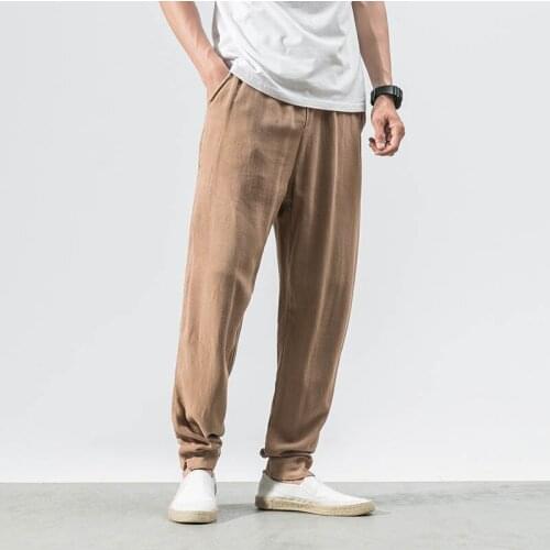 Men Trousers Casual Vintage High Elastic Waist Pockets Baggy Harem Fat Pants Turnip WorkWide Leg Pantalo AutumnPan
