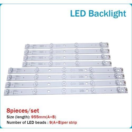 New 5set=40pcs LED Backlight strip for L55P2-UDN TOT-55D2900 JL.D55051330-004ES-M JL.D55041330-004ES-M B55A658U 55U6700C 55D2900