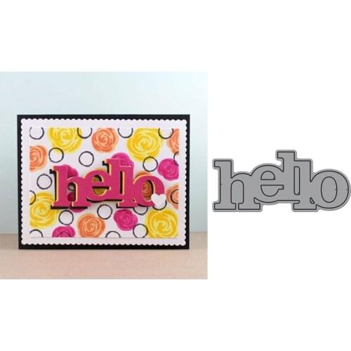 New Big Word Hello Metal Cutting Dies Stencil for DIY Scrapbooking Photo Album Embossing Paper Cards Decorative Crafts Die Cuts