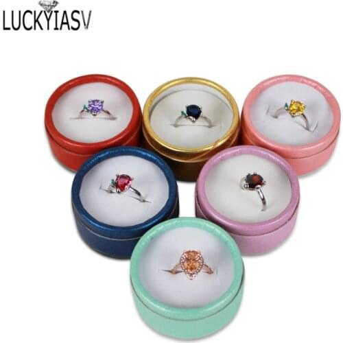 Wholesale 24pcs/lot Multi-color Bow Small Round Ring Box Stud Earrings Jewelry Box Gift Box For Ring Display Jewelry Earring Box