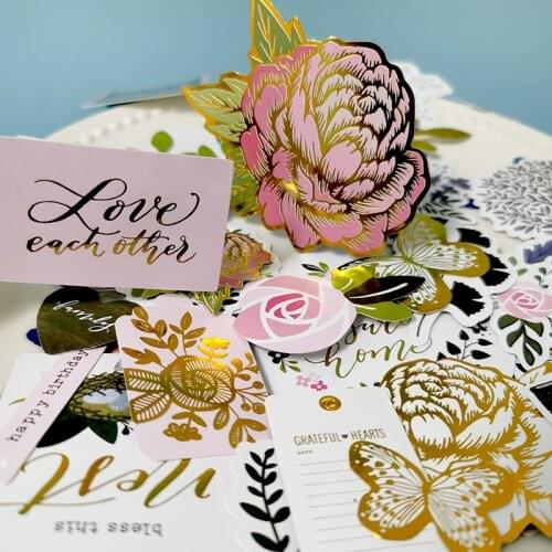 Panalisacraft 4 styles of Foil Paper Cardstock Die Cut Stickers for DIY Scrapbooking/photo album Decoration Card Making Crafts