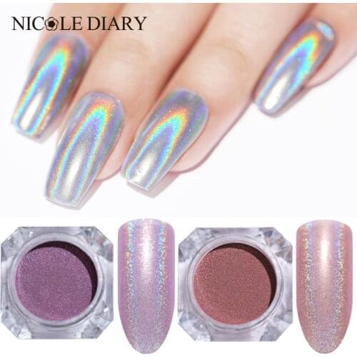 Nail Powder Nail Art Holo Acrylic Glitter Shimmer Dust Chrome Pigment DIY Nail Accessories Design