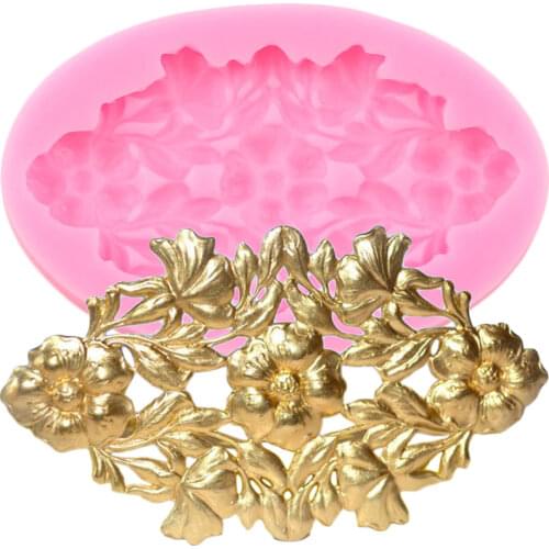 Sugarcraft Flower Relief Silicone Mold Cake Border Chocolate Mould Candy Clay Resin Molds Fondant Cake Decorating Tools
