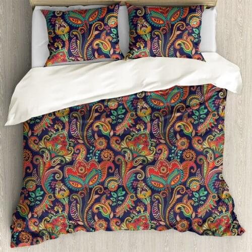 Luxury 3pcs Home Textiles Bedding Set Bandana Print Bedclothes include Duvet Cover Bed Sheet Pillowcase Comforter Dropshipping