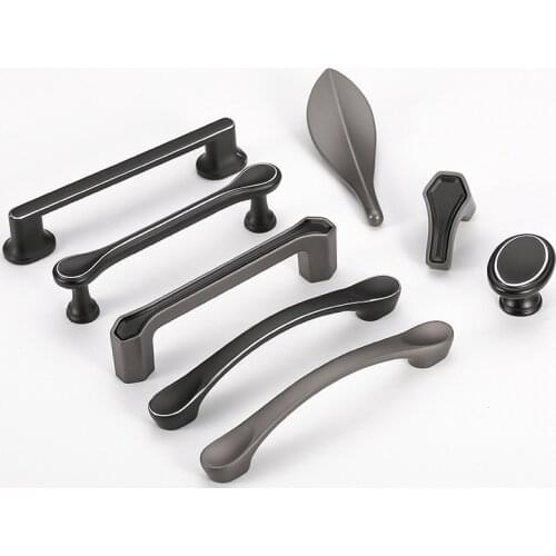 Handles for Furniture Muebles Zinc Alloy Cabinet Modern Minimalist Wardrobe Handle Furniture Hardware Wardrobe Handle Drawer