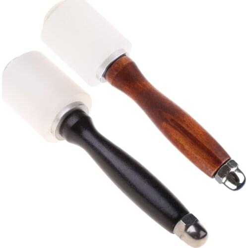 Handmade Leather Carving Hammer DIY Craft Cowhide Punch Cutting Tool Hammer Leather Craft Carving Gadget with Wood Handle Drop