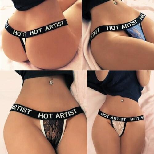 Sexy Women Seamless Lace Letter print Panties Brief Underwear Lingerie Knickers High waist Thongs G-String
