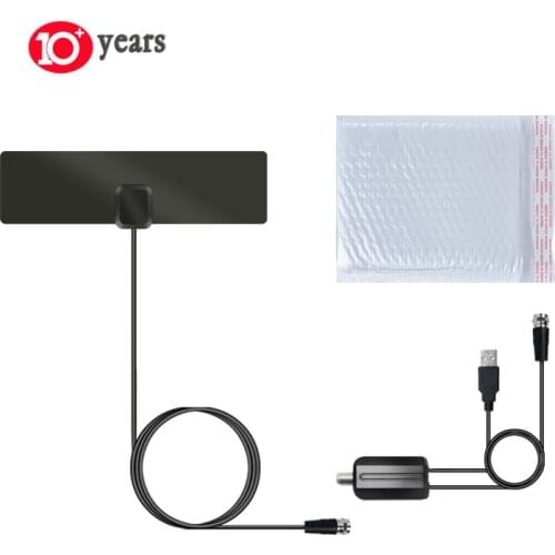 4K 28DB High Gain HD TV Box Digital HDTV Antenna EU Plug 80 Miles Booster Active Indoor Ultra Slim TV Aerial Flat Design