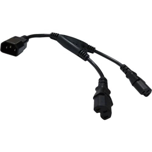 Power Extension Cord, C14 to 2XC15 1-In-2 Extension Cord with Grooves for Computers, Cameras(0.)