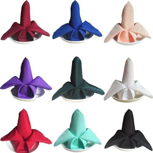 High Quality Plain Polyester Table Napkins Square Handkerchief Dinner Cloth Napkin For Home Hotel Banquet Wedding Decoration