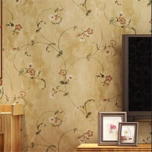 Wellyu American country retro nostalgic morning glory non-woven wallpaper living room bedroom TV background wallpaper