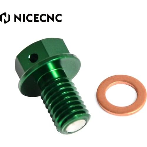 NICECNC Green Magnetic Oil Drain Bolt Plugs For Kawasaki KX 60 65 80 85 100 125 250 250f 450f 500 KX60 KX65 KX80 KX85 KX100