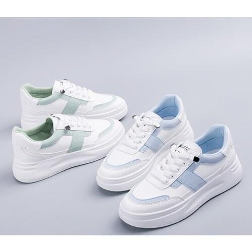 Autumn Women Sneakers Leather Shoes Spring Trend Casual Flat Trainers Female New Fashion Comfort White Vulcanized Platform Shoes