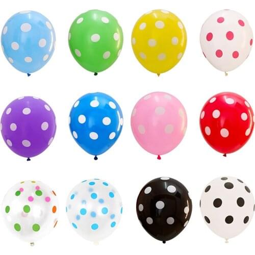100pcs Black Red White Spot Latex Balloons Polka Dot Wave Point Globos Baby Shower Birthday Wedding Party Decoration Supplies