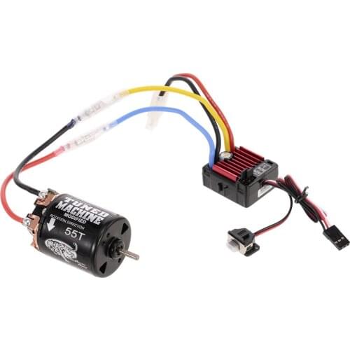 1060 Brushed 60A ESC 2-3S 6V/3A BEC and SnowPanther Hobby 540 55T Brushed Motor for 1/10 Axial SCX10 D90 Rock Crawlar RC Buggy