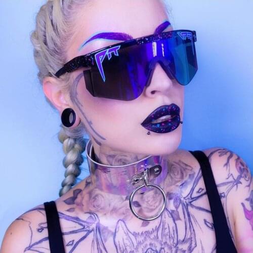 2021 luxury BRAND Mirrored Green red blue lens pit viper Sunglasses polarized men sport goggle tr90 frame uv400 protection