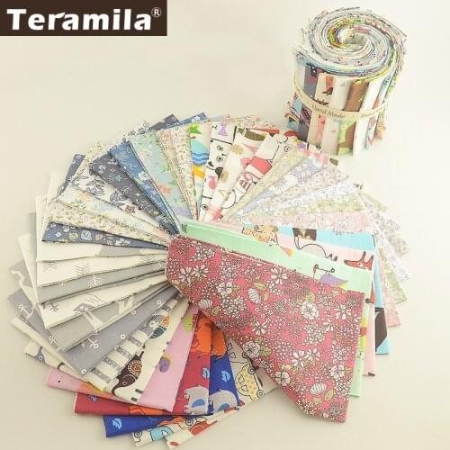 Teramila Flowers Cartoon Design 100% Cotton Twill Fabric Telas Patchwork Algodon 25x45cm Tissu DIY Baby Quilts Toys Home Textile