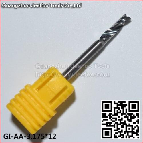 3.175*12 AA series One Flute Spiral Drill Bits,End Milling Cutter for acrylic, CNC engraving bits