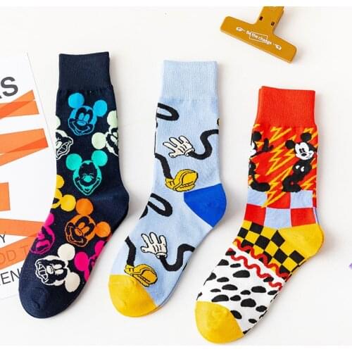 3 pairs/Disney cartoon anime figure Mickey minnie mouse stocking Cartoon sock casual xxx girls child socks femininas socks