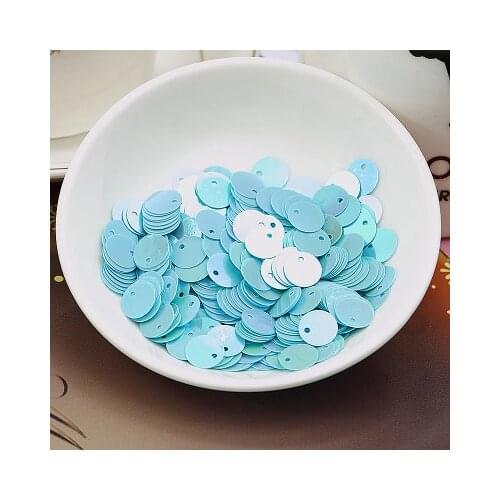 360pcs Large Round Sequins 20mm PVC Sequin Flat Round Paillette Hologram Sequins Decoration With Side Hole Costume Acid Blue AB