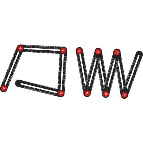 4/6 Fold Universal Angular Template Hole Locator Adjustable Tool Tiles Ceramic Fixed Angle Finder Measuring Ruler Guide Gauge