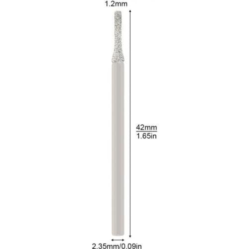 5pcs/set Diamond Cutting Grinding Head Mounted Points Bit 2.35x1.2mm Shank Jade Stone Carving Polishing for Rotary Tool