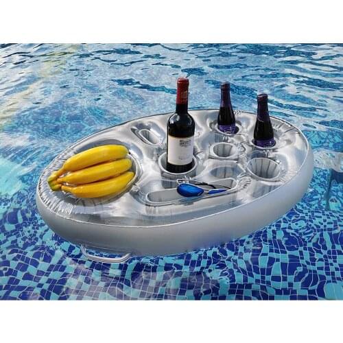 PVC Summer Party Bucket Cup Holder Inflatable Pool Float Beer Drinking Cooler Table Bar Tray Beach Swimming Ring Accessories