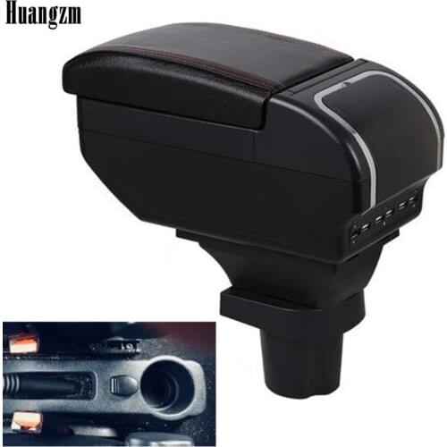 For Dacia Sandero armrest box central Store content Storage box Dacia stepway armrest box with cup holder ashtray 9USB interface
