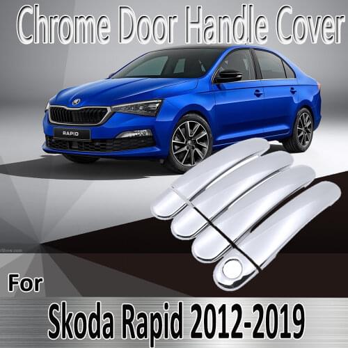 For Skoda Rapid Sedan Comib 2012~2019 2013 2014 2015 2016 Stickers Decoration Chrome Door Handle Cover Refit Car Accessories