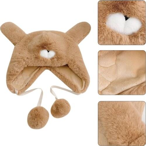 Women Winter Knit Beanie Hat Cute Rabbit Bunny Ears Skull Cap Party Ear Warmer X5XA