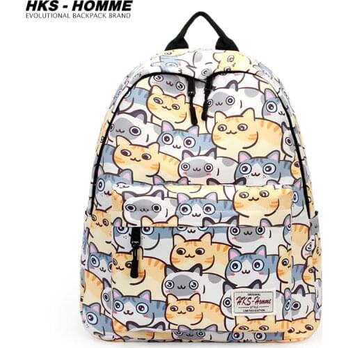 Fashion Girl College School Bag Casual New Simple Women Backpack Printing Book Packbags for Teenage Travel Shoulder Bag Rucksack