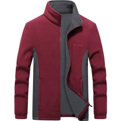Mens Fleece Jacket Autumn Spring Large Size Big and Tall Men Clothing Jacket Liner Cardigan Plus Size Coat Male 9XL 8XL 7XL 6XL