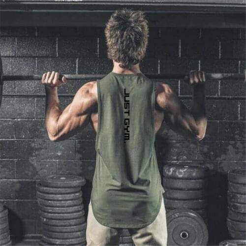 JUST GYM Clothing Bodybuilding Stringer Tank Top Men High Quality Mens Muscle Vest Sportswear Singlets Fitness Sleeveless Shirt