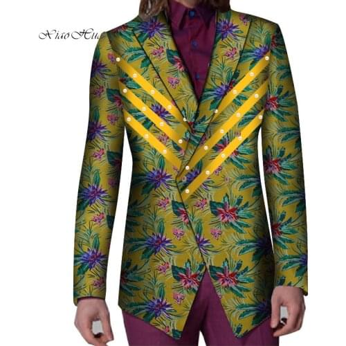 Men Blazer Fancy African Dashiki Men Clothes Wedding Party Dress Suit Blazer Jacket Tops Coat Casual Men Wedding Blazer WYN728