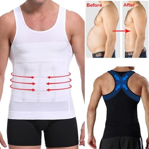 Mens Slim Body Shaper Vest Tank Top Tummy Control Waist Underwear Belly Slimmer Shapewear