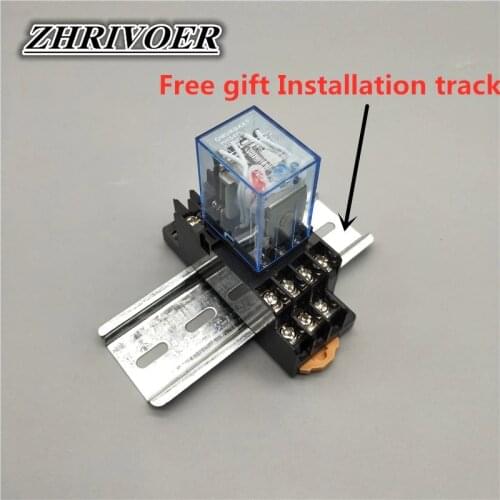 MY4P HH54P MY4NJ Relay Coil General DPDT Micro Mini Electromagnetic Relay Switch with Socket Base LED AC 110V 220V DC 12V 24V