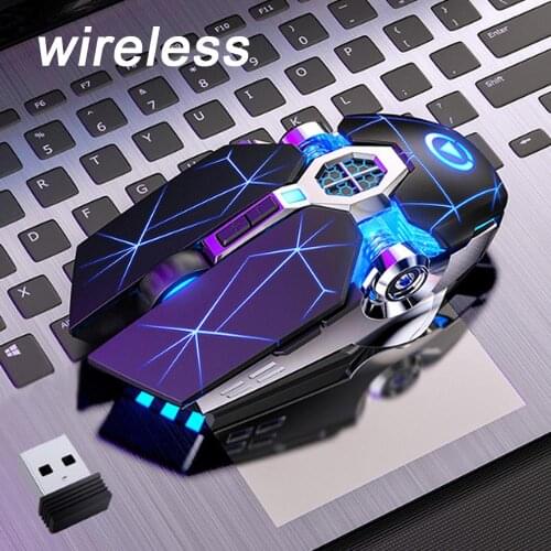 Gaming Mouse Rechargeable Wireless Silent Mouse LED Backlit 2.4G USB 1600DPI Optical Ergonomic Mouse Gamer Desktop For PC Laptop