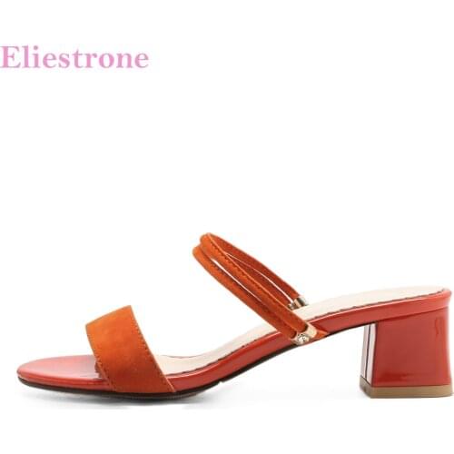 Brand New Sales Sexy Orange Yellow Women Casual Sandals Chunky Heels Lady Gladiator Shoes HS82 Plus Big Small Size 12 31 43 52