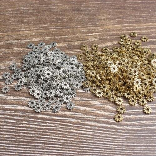 Wholesale and retail accessories environmental protection zinc alloy fittings spacer snowflake flywheel spacer beads 5MM 330PCS