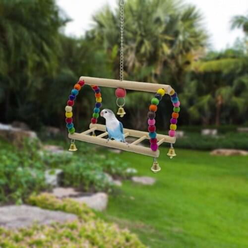 Birds Toy Suspension Bridge Ladder Swing Hanging Climbing Frame Toy for Squirrel Parrot Hamsters Mice Pet Cage Accessory _WK