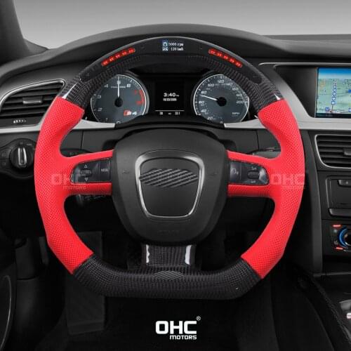Performance 100% Real Forged Carbon Fiber LED Display Steering Wheel compatible for Aud-i A1 A2 A3 A4 A5 RS3 RS4 RS5 S3 S4 S5