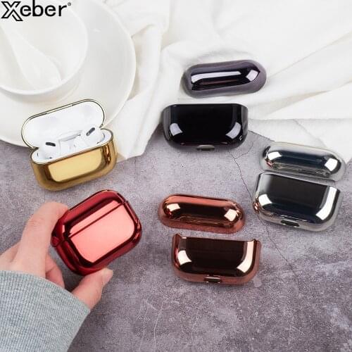 Luxury Earphone Cover For Apple AirPods Pro 2 1 Case Air Pods Protection AirPods 2 Black Gold Glossy Plating Hard PC Accessories