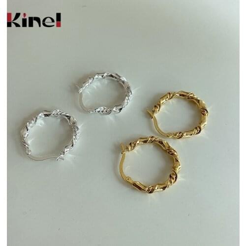 Kinel Earrings Unusual French Style 925 Sterling Silver Braided Simple Fashion INS Wedding Party Fine Jewelry