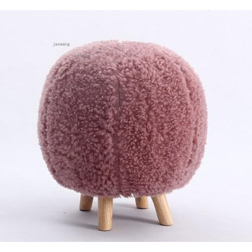 Dormitory Balcony Makeup Stool Creative Small Apartment Footstool Household Living Room Fabric Sofa Ottoman Round Dressing Stool